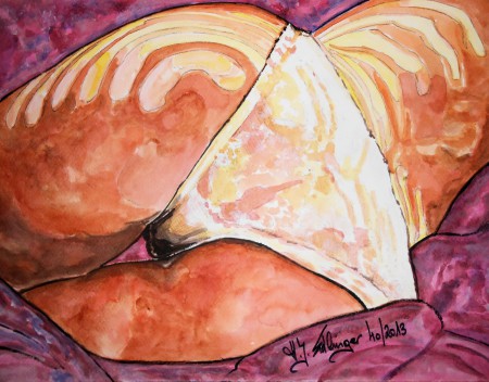 "Drap satin" -  Acrylique-Encre - 30x40cm - 150€