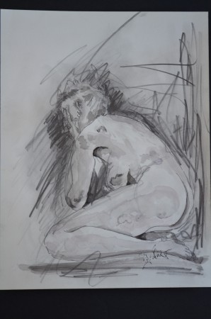 "Nue Agenouillé" - Crayon-Encre 30x40cm 150€