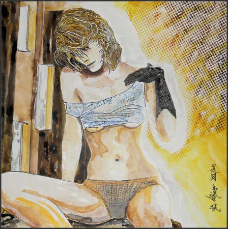 "Regard au loin" - 47x47cm Acrylique 150€