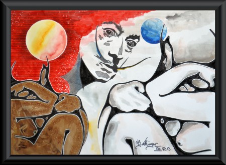 "Homage a Dali" - 50 x 70 cm -Vendu