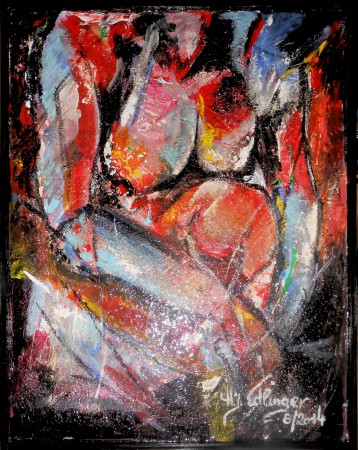 "Femme abstrait" - 47x53 cm - Acrylique - Vendu